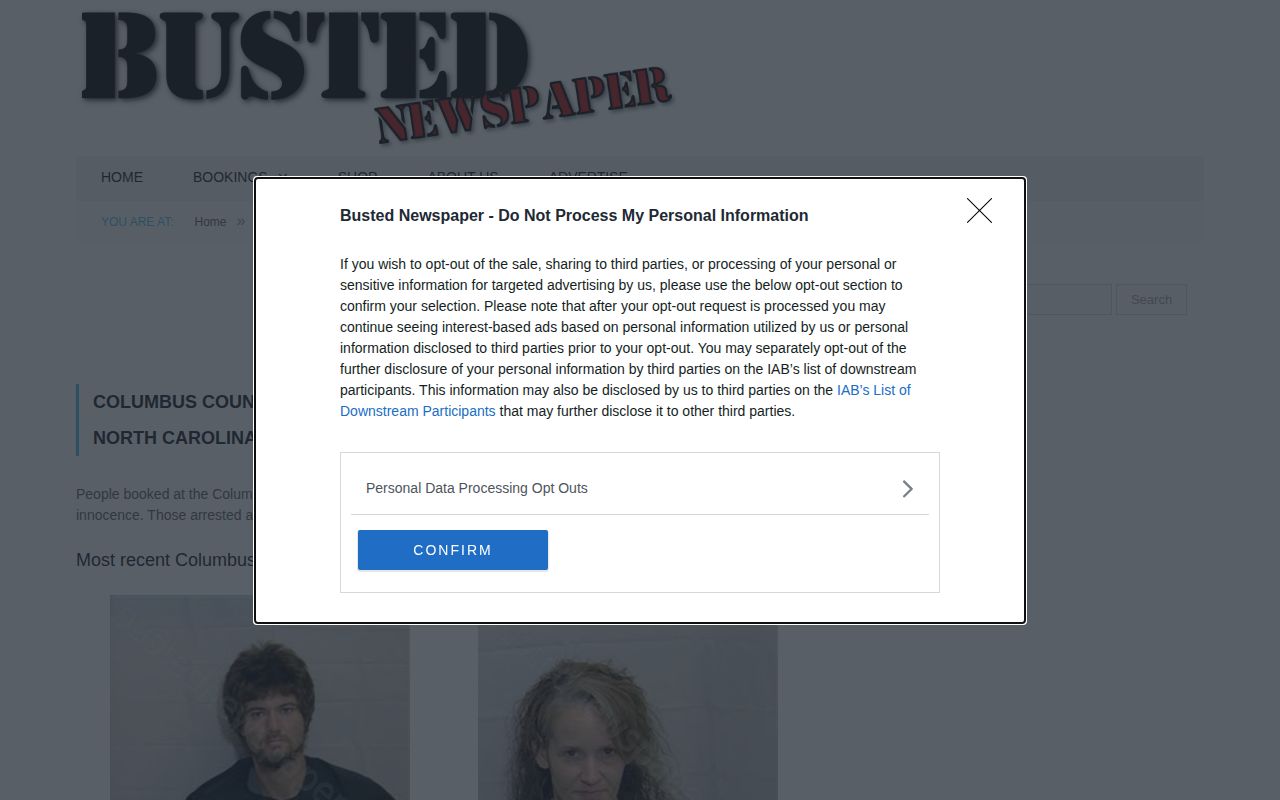 Busted Newspaper Columbus County source page