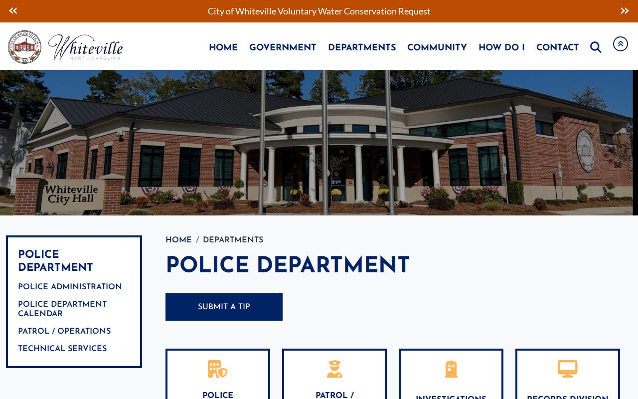 Whiteville Police Department source page